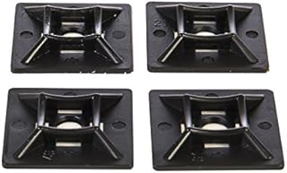 100 Pack of Black Cable Tie Bases - 28mm x 28mm - Premium Adhesive Fixing Mounts by Gocableties