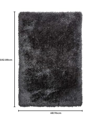 Image of Shaggy Carpet for Living Room Bedroom 2X6 FEET Fluffy Plush Area Rug, Thick Fur Floor Carpet Modern Cozy Rug for Home Decor, Kids Room Bedside Hall, Durable Comfortable Shaggy Rug (Grey,)