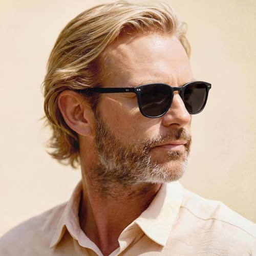 Image of CARFIA Retro Cool Acetate Polarized Sunglasses for Men UV Protection, Outdoor Fashion Driving Eyewears Male Square Sunnies