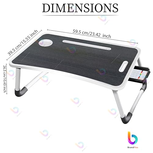 LIVORO Study Table/Bed Table/Foldable and Portable Wooden/Writing Desk for Office/Home/School (C-BIDDINGS BLACKK) - Image 4