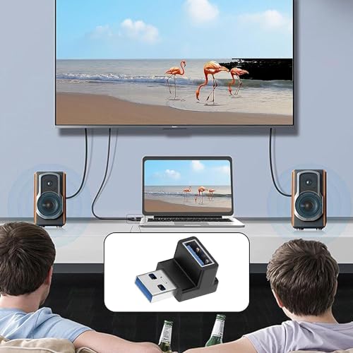 Image of CARE CASE 90 Degree USB 3.2 Adapter Up and Down Angle Type A Male to Female Connector USB L Shape Extender Supports 10Gbps Data Transfer & Charging PC, Laptop, Hard Drive, Keyboard.(Black ZC-039-HA)