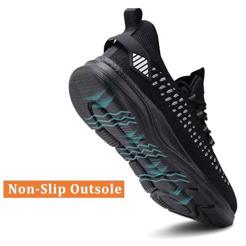 Image of LUPWEE Steel Toe Shoes for Men and Women Comfortable Lightweight Work Safety Shoes Puncture Proof Slip Resistant Indestructible Sneakers Construction Work Utility Shoes Black White 46.5