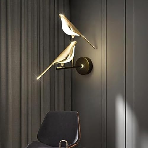 Image of SINOMAN Metal Wall Light For Living Room Modern /Wall Lamps For Bedroom /For Living Room /Wall Lights For Home Decoration /Bedside Wall Lamp (Sparrow Led, Double)