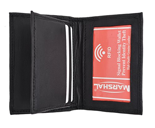 Men's RFID blocking soft premium leather center flap credit card id holder bifold wallet3