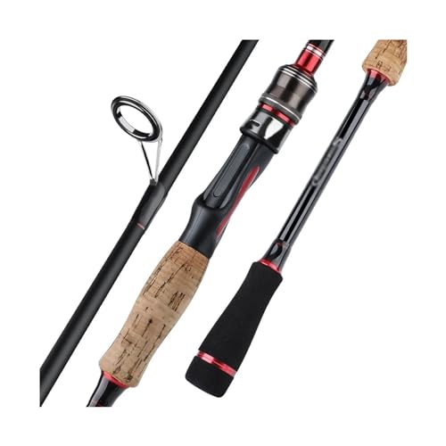 Vara de Pesca de Viagem Vara de pesca 1.8-2.1m 2 seções fundição jigging haste poderosa ponta titânio cauda borracha polvo vara barco(1.8m)