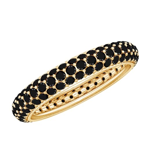 Lab Created Black Diamond Eternity Ring in Gold for Women, 2.25 cttw, Aaaa Quality