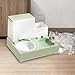 ShengQuanHao 2 in 1 Automatic Cat Feeder, Cat Water Dispenser, and Food Bowl Set, Water Drinking Bowl for Small Animals Dogs, Fruit Green
