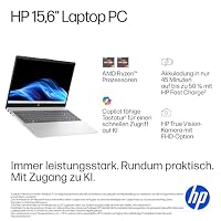 HP Laptop (15,6" FHD Display, AMD Ryzen 5, 16GB RAM, 512GB, Win11, QWERTZ) - Silber – Ansicht 5