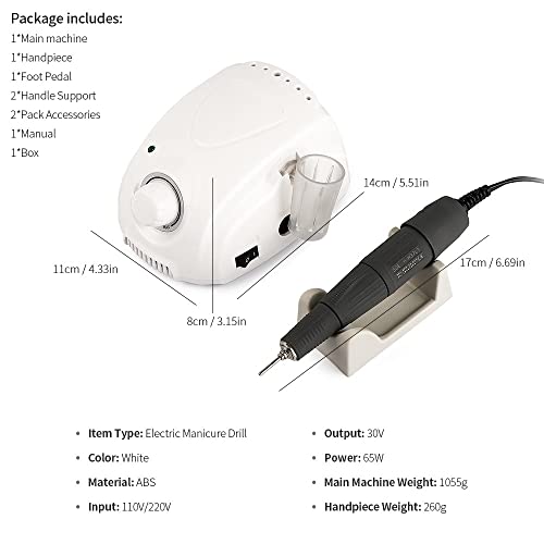 M3 65W 35000rpm Kit Eléctrico Para Manicura Pedicura miniatura 5