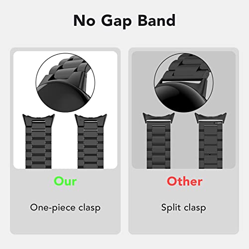 Aresh Compatible with Google Pixel Watch Band Women Men, Stainless Steel Adjustable Metal No Gap Band for Google Pixel Watch1/Pixel Watch 2/Pixel Watch 3 41mm 2024
