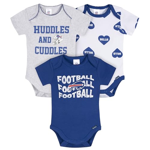 Gerber Baby Girls NFL 3-Pack Onesie Bodysuit Bills 0-3 Months