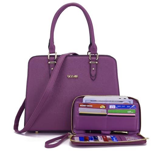 Image of Qiyuer Satchel Purses For Women Handbag And Wallet Set Tote Bag | Premium Vegan Leather,Matching Wallet,RFID Blocking,Work,Casual