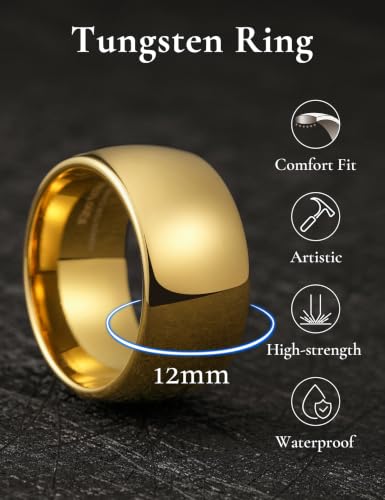 Image of King Will Men's Women's Tungsten Carbide Ring 24k Gold Plated Rose Gold Plated Domed Polished Finish Wedding Band