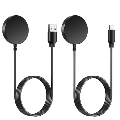 ACEQINGSE 2-Pack for Samsung Watch Charger, USB A/C Cable Charger for Galaxy Watch 7 Ultra 6 Classic 5 Pro 4 3 Active 2 1 FE, Magnetic Fast Charging Travel Cable, 3.3ft