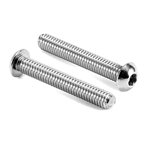 Image of 3 /8-16 x 2 inch Button Head Socket Cap Bolts Screws, 10Pcs 304 Stainless Steel 18-8, Allen Hex Drive, Bright Finish by SG TZH(with Hex Spanner)