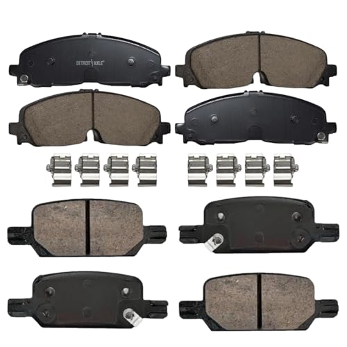 Image of Detroit Axle - Brake Pads for 2021-2022 Chevrolet Colorado GMC Canyon, Front and Rear Ceramic Brake Pads with Hardware Replacement