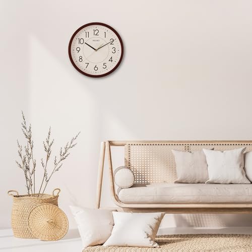 Image of Seiko Plastic case Wall Clock (QXA629BT, Brown, 36.1 cm x 36.1 cm x 3.9 cm)