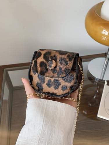 Women's Leopard Print Clutch Purse Button Decor Flap Square Bags PU Leather Crossbody Handbags4