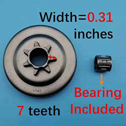 Tuzliufi Clutch Drum Sprocket Needle Bearing for 31 340 345 346 346XP 350 445 445E 450 450E 578097901 2145 2150 PM5000 .325" 7 Teeth Chainsaw New Z20 - Thumbnail 6