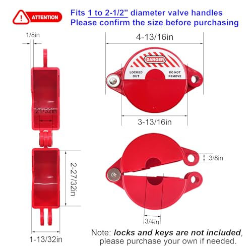 Young Dance ZFSGS001 Gate Valve Lockout And Safety Padlock, 1Set, Hose Bib Lock For Outdoor Faucet Knob/Water Spigot/Propane Tank thumb #1
