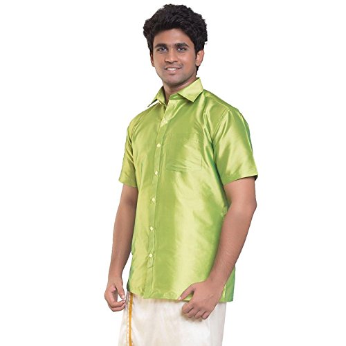 Image of THANGAMAGAN MENS SHIRT L P GREEN SIZE 42