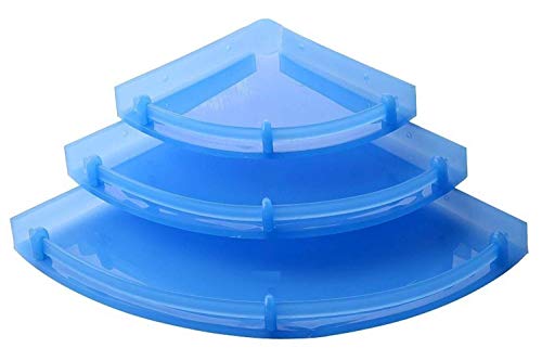 Unbreakable Corner Shelf Blue for Bathroom and Kitchen Shelves (P...