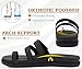 KuaiLu Womens Slides Sandals with Plantar Fasciitis Arch Support Fashion Comfort Adjustable Flat Sandals Ladies Lightweight Orthotic Slip on Sandals Black Size 7