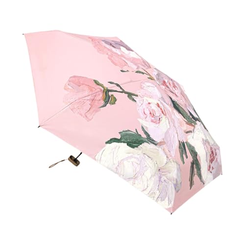 Parapluie pare-soleil portable avec motif floral protection UV pour femme accessoire léger pliable pour événements en plein air plage excursions quotidiennes activités estivales voyages et promenades