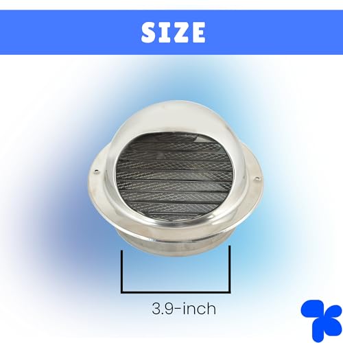Image of AMPEREUS Chimney Cowl Cover 4 Inch (100mm) Steel - Anti Rain & Bird Guard Vent Cap for Chimney Pipe, Durable Outdoor Flue Cover for Exhaust & Ventilation