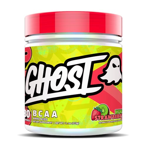 GHOST BCAA Powder Amino Acids Supplement, Kiwi Strawberry - 30 Servings - Sugar-Free Intra, Post & Pre Workout Amino Powder & Recovery Drink, 7G BCAA