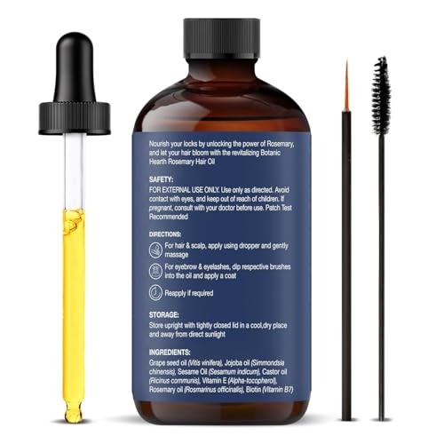 Image of Botanic Hearth Rosemary Oil for Hair Growth - 2 Fl oz | Enriched with Biotin, Castor & Jojoba | Hair Relaxers & Dry Scalp Treatment | Color Safe | Suitable For All Hair Types
