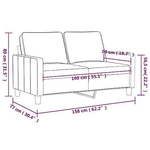 KATERYY 2-Sitzer-Sofa Weinrot 140 cm Samt Möbel Wohnzimmer – Bild 3