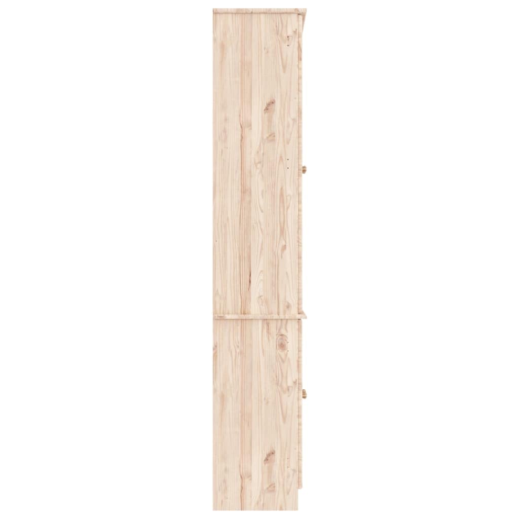 Vetrina Alta 77x35x186,5 cm in Legno Massello di Pino, Vetrina Soggiorno/Cucina, Rustico
