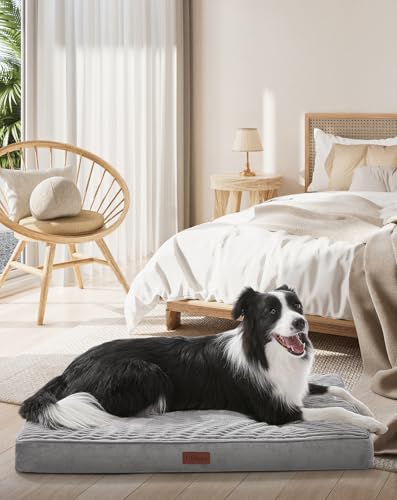 OhGeni Orthopedic Waterproof & Machine Washable Dog Bed for Medium Large Pets, Suitable for Crates,...