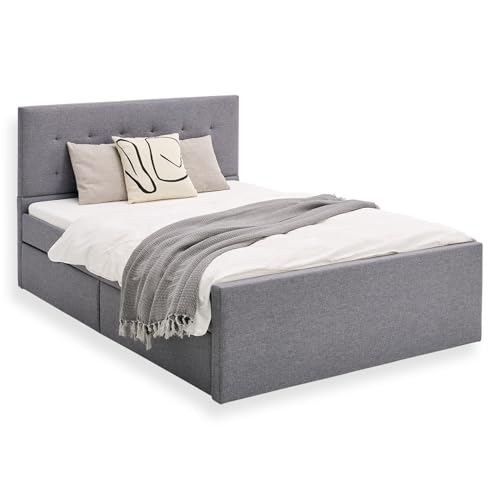 Homestyle4u Polsterbett 140x200 mit Bettkasten Stauraum Lattenrost...