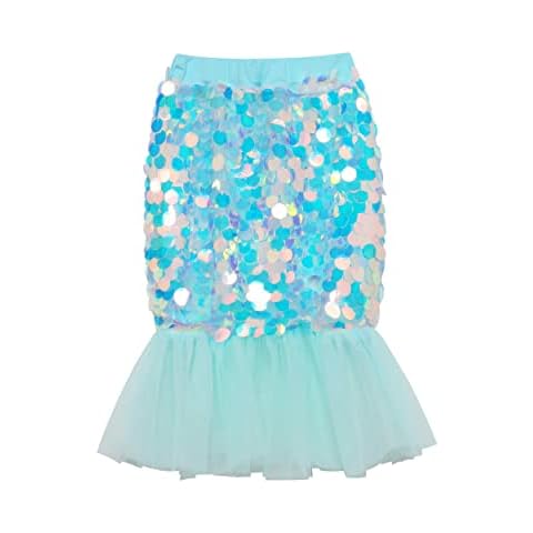 KISLOVE Toddler Girl Sequin Pencil Skirt with Pleated Tulle Mermaid Tail Green 130 Cover