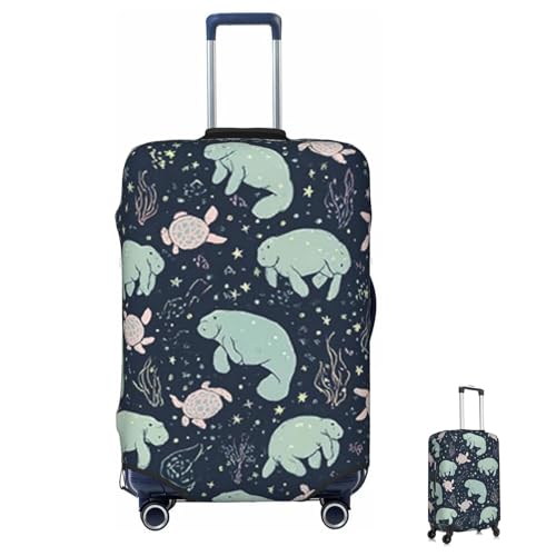 Luggage Cover Washable Elastic Suitcase Covers Manatee Animals Travel Baggage Cover Fashion Anti-scratch Suitcase Protector Decoraitve Covers Fits 18-32 Inch Luggages X-Large