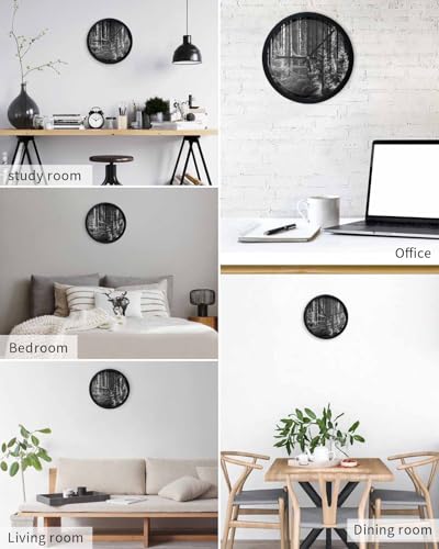 Grey-Forest-Round-Wall-Clocks-Battery-Operated-Mysterious-Primitive-Forest-Pine-Tree-Ticking-Wall-Clock-Wall-Clock-for-Living-RoomBedroomKitchenOfficeDecor-10-Inch Grey Forest Round Wall Clocks Battery Operated Mysterious Primitive Forest Pine Tree Ticking Wall Clock Wall Clock for Living RoomBedroomKitchenOfficeDecor 10 Inch