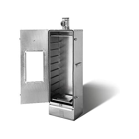 Isolierter Smoki Räucherofen mit Sichtfenster aus aluminiertem Stahl 120cm Cover