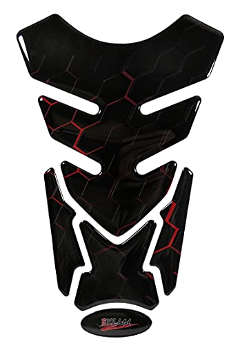 BIKE-label 503125 Protège-réservoir de moto autocollant nid d'abeille Rouge universel