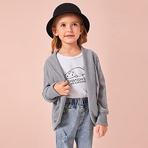 BOIBOKOKO Baby Girls Knit Cardigan Sweater Long Sleeve Open Front Knitted Jacket Solid Color Knitwear Fall Winter Clothes3