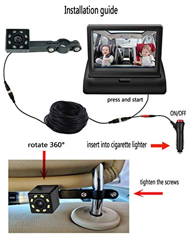 image for Grneric Baby Car Mirror,View Infant in Rear Facing/back Seat With Infr