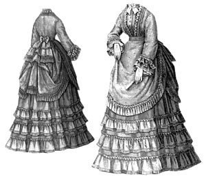 1870 Gray Walking Dress Pattern
