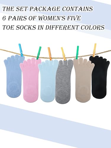 Image of Bencailor Women Toe Socks Cotton No Show Sock | 6 /12 Pairs Low-cut Socks with Toes Separated, Soft Breathable Cotton, Ankle Five-finger Sock for Running Athletic Daily Wear