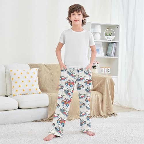 Boys' Pants Police Car Helicopter Vehicle Truck Long Bottoms Jogger Pants Elastic Waist Trousers with Pockets S-XL3