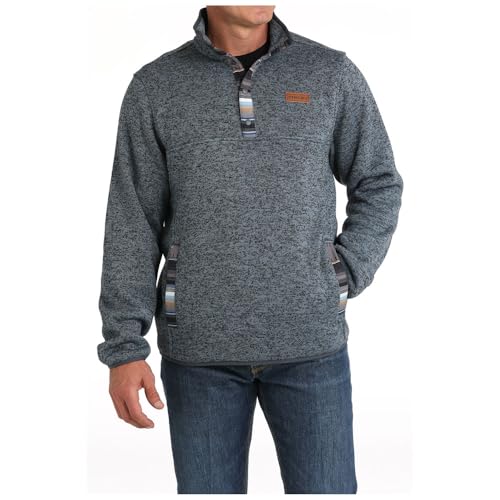 Cinch Men's Long Sleeve Blue Pullover Sweater