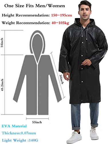 2PCS-Rain-Ponchos-for-Adults-Reusable-Raincoats-Emergency-Survival-With-Hoods-And-Sleeves-for-Women-Men