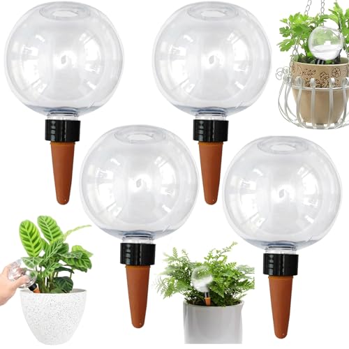 4 Pièces Boules d'arrosage, 500ml Boules d'arrosage automatiques pour plantes, Oignons d'arrosage transparents, Boules d'eau pour plantes pour l'arrosage des...