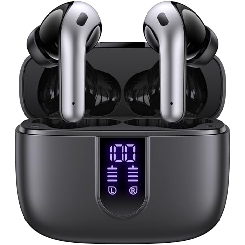 Image of TAGRY Bluetooth Headphones True Wireless Earbuds 60H Playback LED Power Display Earphones with Wireless Charging Case IPX5 Waterproof in-Ear Ear buds with Mic for TV Smart Phone Laptop Computer Sports