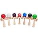 Teen Wooden Outdoor Sports Toy Ball Kendama Ball PU Paint 18.5cm Strings Professional Adult Toys Leisure Sports Toy (Red)